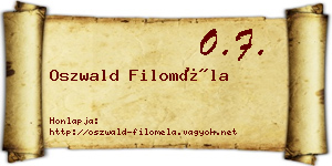 Oszwald Filoméla névjegykártya
